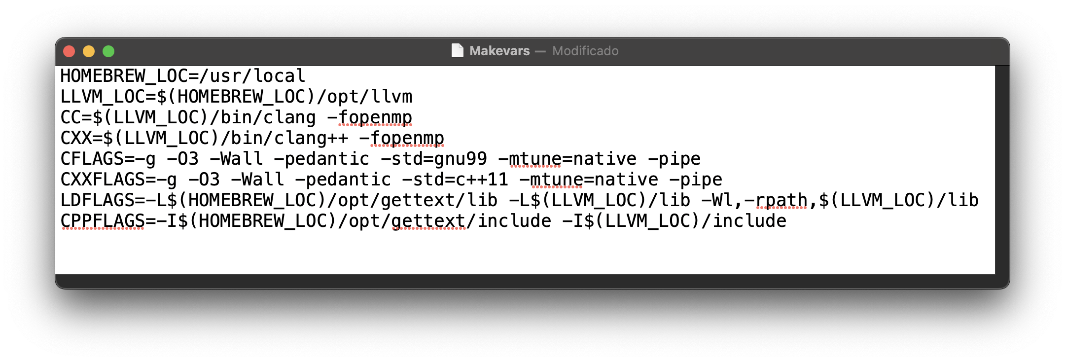 ~/.R/Makevars configuration for Intel Mac